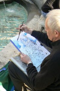 Artist at the Spanish Steps